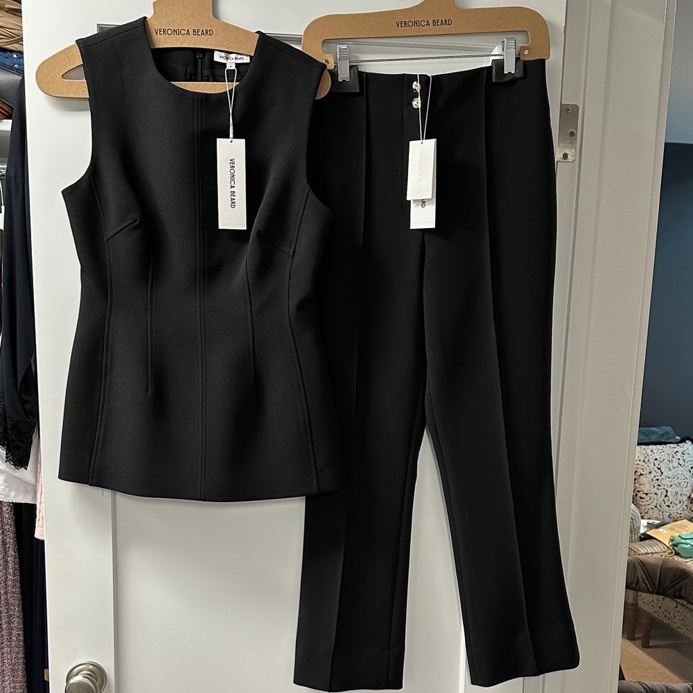 Veronica Beard Black Women's Pants & Vest Set